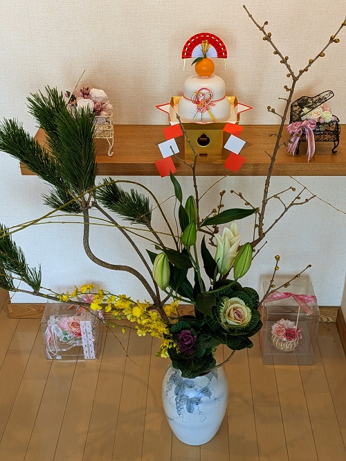 お正月の生け花